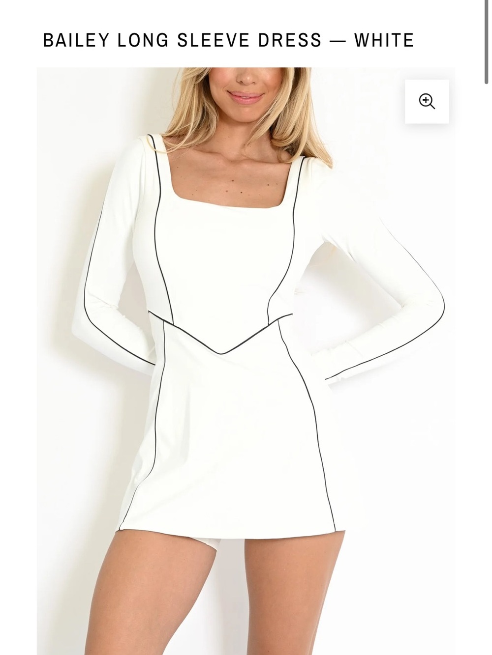 Bailey Long Sleeve Mini Dress - White